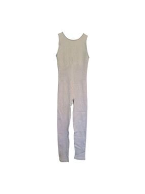 TOB Ribbed Sleeveless Yoga Unitard Jumpsuit Size M Light Gray